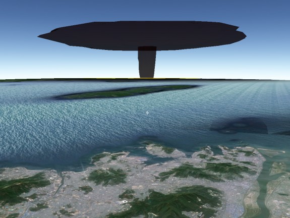 The detonation of the Tsar Bomba over Nagasaki, an event that, fortunately, never happened.