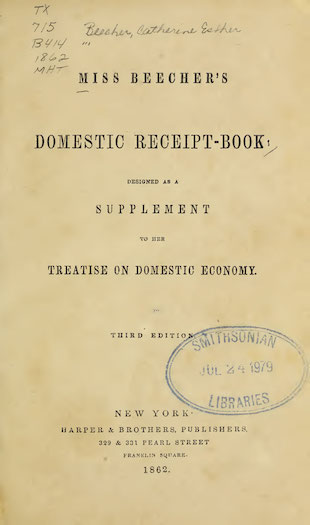Title page of Miss Beecher’s Domestic Receipt-Book