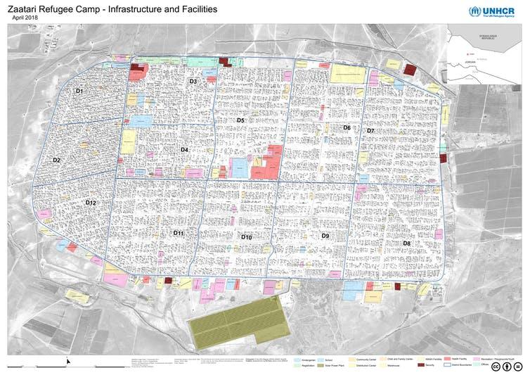 A map created with geographic information collected by students in the RefuGIS program.