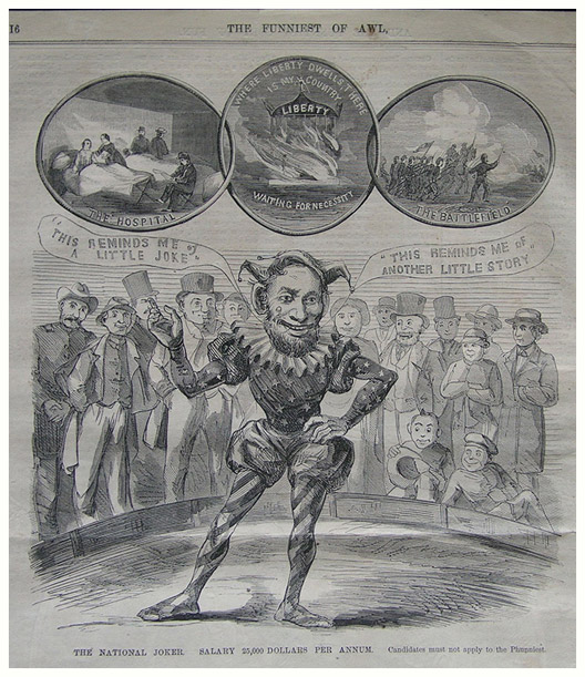 A caricature of Lincoln as the “National Joker.”