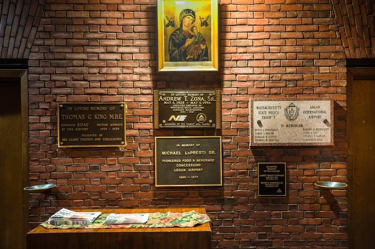 The entrance to Our Lady of the Airways Chapel at Logan International Airport today