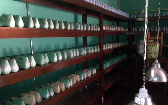Shelves of shoe lasts