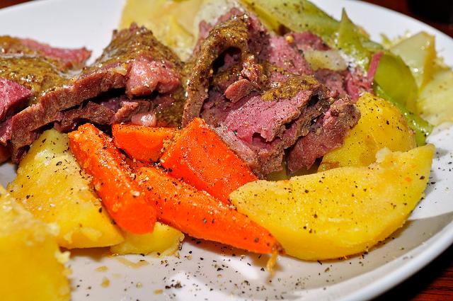 The infamous St. Patrick’s Day meal of corned beef, cabbage and potatoes.