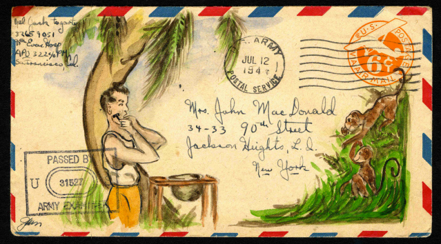 Many of Fogarty’s illustrations depict daily life around the evacuation hospital.