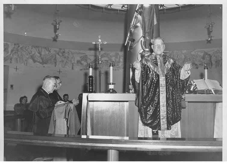 Dedication of Our Lady of the Airways Chapel, in its first location at Logan airport, in Boston