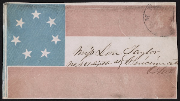 Envelope featuring the Confederate flag