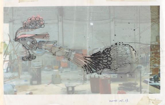 Preparatory drawing of Xu Bing’s Phoenix Project.
