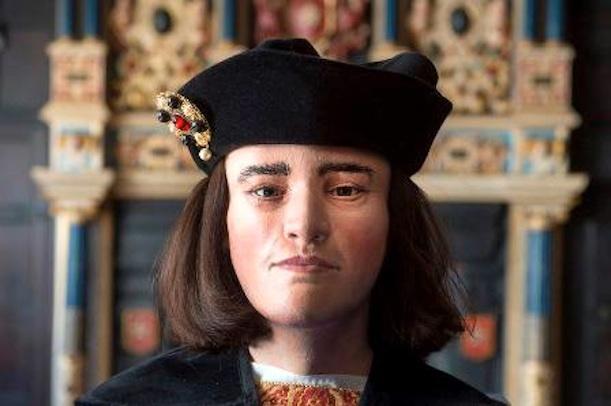 A facial reconstruction of King Richard III based on his skull and other forensic details.