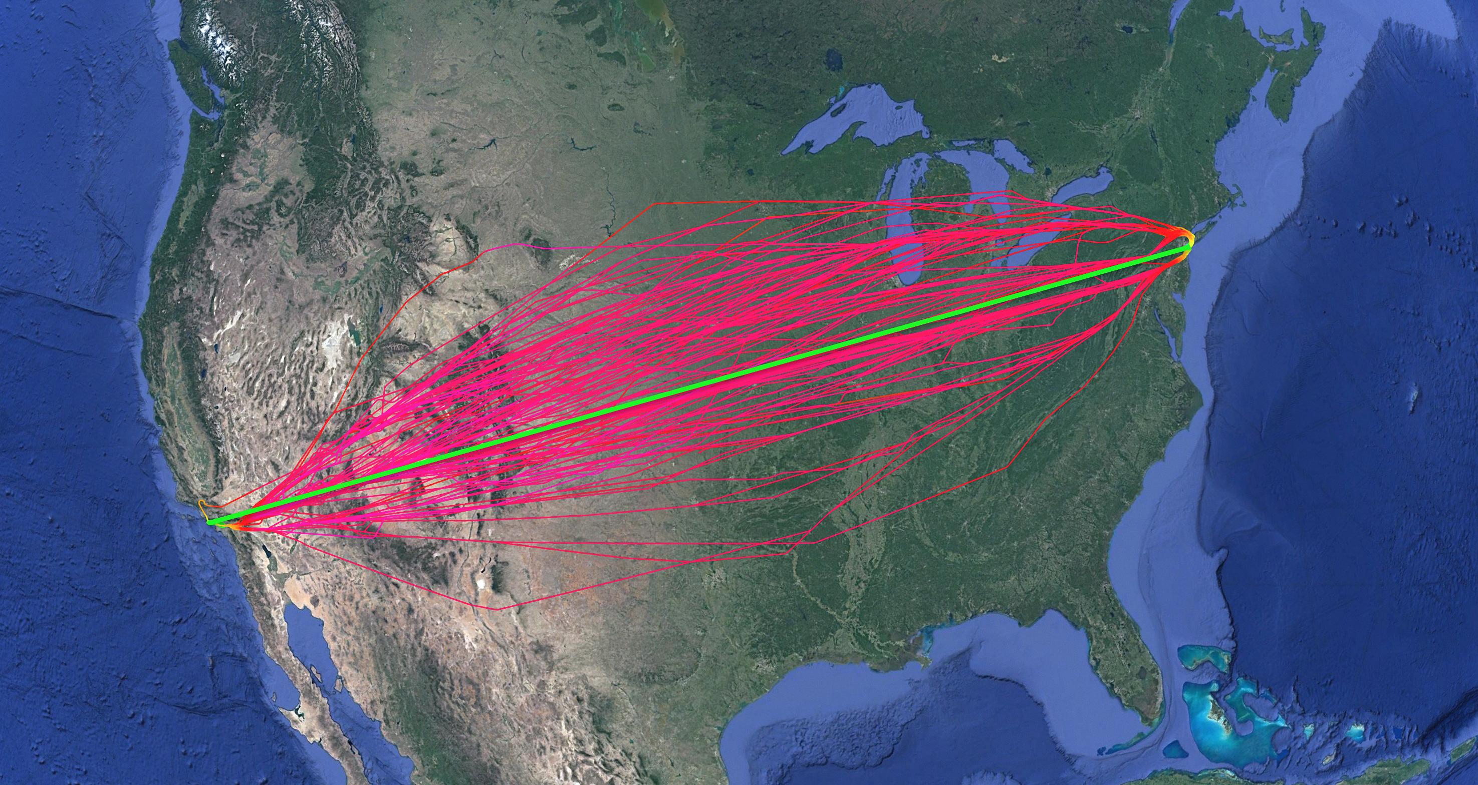 The daily flight from JFK to LAX