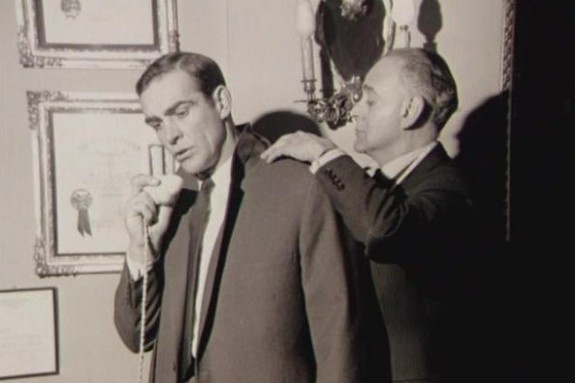 More tailoring of Connery’s jacket by Sinclair at his shop on Conduit Street in London’s Mayfair district
