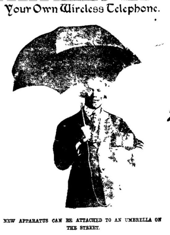 A crystal radio which uses an umbrella for its antenna