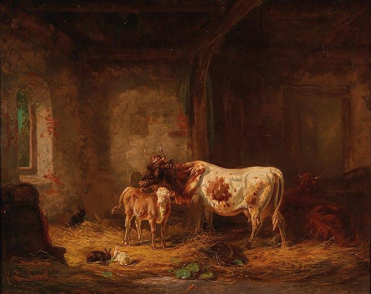 757px-Louis_Reinhardt_-_Cows_and_Rabbits_in_the_Barn.jpg