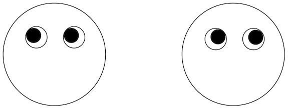 Supposedly, the face on the left would be lying, while the face on the right telling the truth.