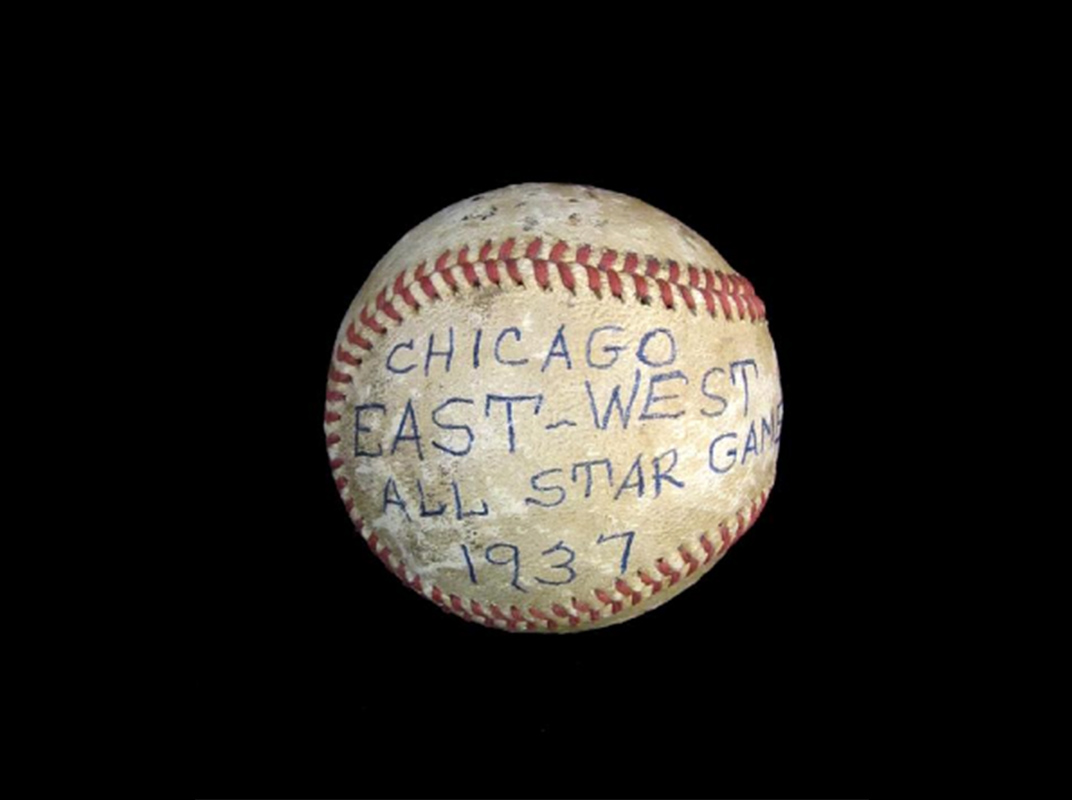 This baseball was used in the 1937 Negro League East-West All-Star Game