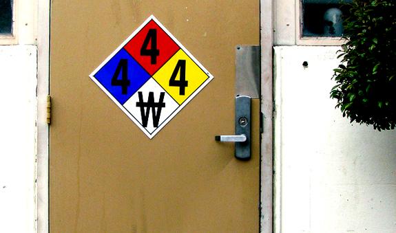 An NFPA 704 sign