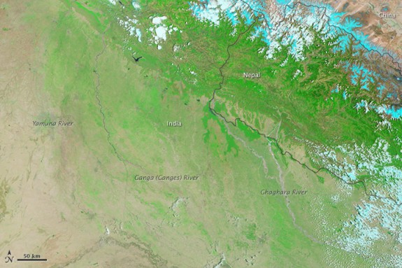 India as seen from space on May 30, before the monsoon.