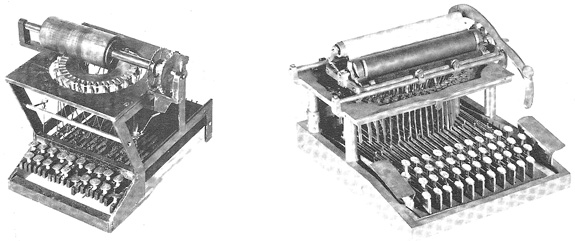 Experimental Sholes & Glidden typewriters circa 1873