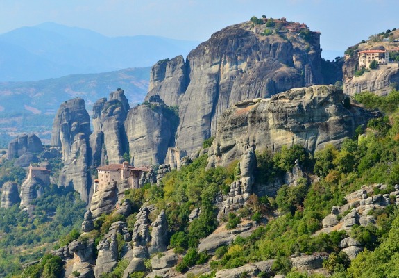 Perched upon natural limestone skyscrapers