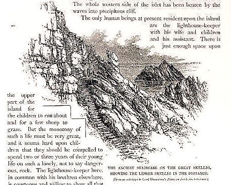 The famously perilous stairs of Skellig Michael