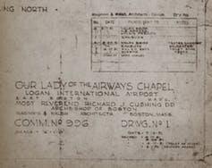Blueprints for the original Our Lady of the Airways Chapel