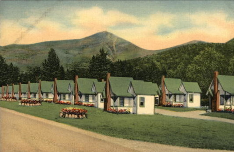 A postcard depicts The English Village East in New Hampshire